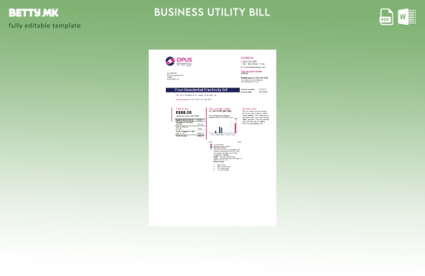модерен стил на Opus Energy деловна сметка за електрична енергија за комунални у